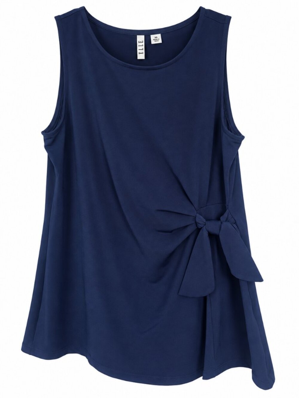 ELLE Navy Blue Sleeveless Side Tie Blouse XS